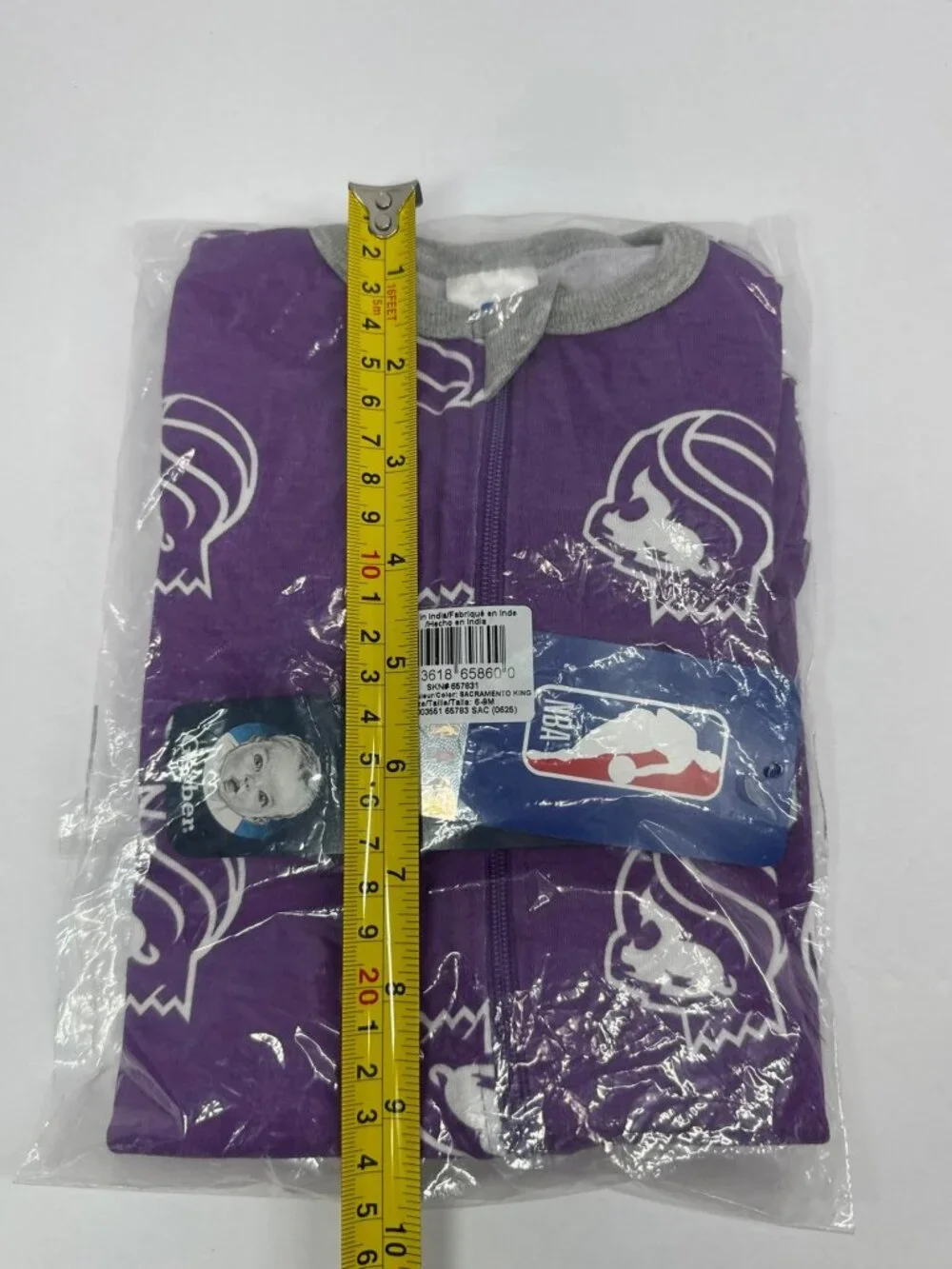 Gerber NBA Sacramento Kings Baby Sleep & Play Pajamas Purple 6-9 Months Cotton B